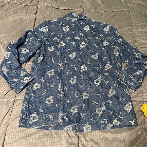National wildlife floral jean jacket shirt 100% cotton size medium - Picture 3 of 7